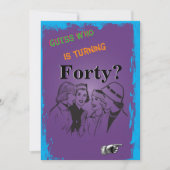 レディースサプライズ40th誕生日レトロヴィンテージ 招待状 (正面)