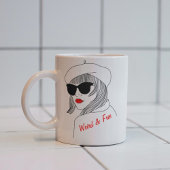 レディースシルエットレッド&ブラックリニアフェミニスト引用文 コーヒーマグカップ