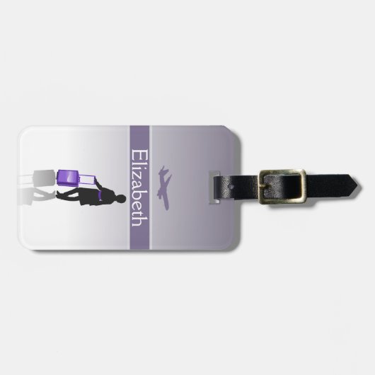 レディーススタイリッシュでパーソナライズなシルエットの荷物のラベル ラゲッジタグ (正面横)