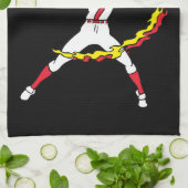 レディースソフトボールの水差し キッチンタオル (折り畳み)