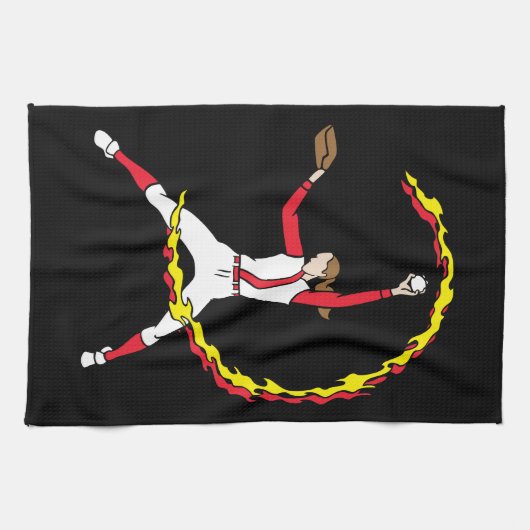 レディースソフトボールの水差し キッチンタオル (横)