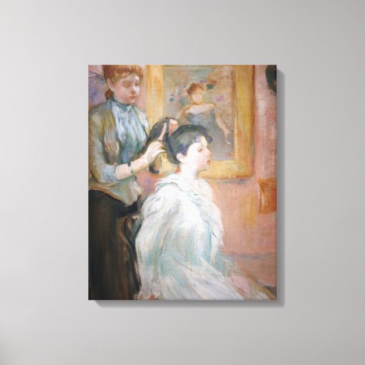 レディースタイリング娘の髪(Berthe Morisot) キャンバスプリント (正面)