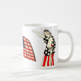 レディースタウリバティアメリカナ愛国心ARt コーヒーマグカップ