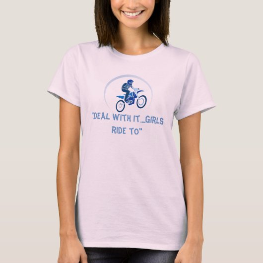 レディースダートバイクもしくは自転車に乗る人Tシャツ Tシャツ (正面)
