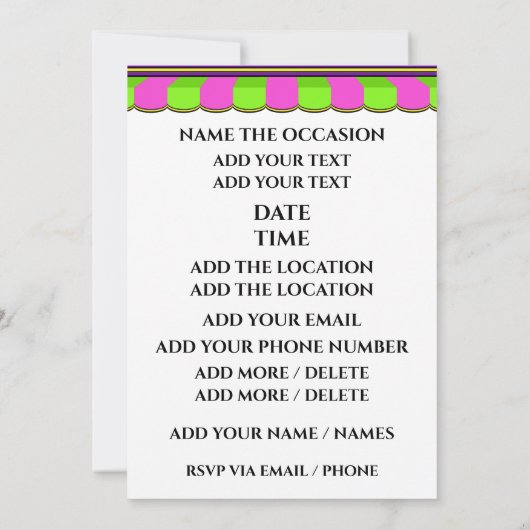 レディースデイアウトパーティの招待状 招待状 (裏面)