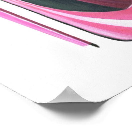 レディースデイ！ピンクスティレット靴とハットアートポスター ポスター (角)