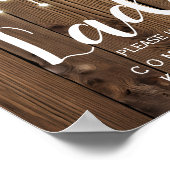 レディーストイレの看板 – トイレタリーのバスケット素朴 ポスター (角)