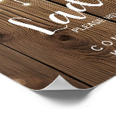 レディーストイレの看板 – トイレタリーのバスケット素朴 ポスター (角)