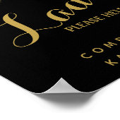 レディーストイレの看板 – トイレタリーのバスケット金ゴールド標識 ポスター (角)