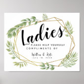 レディーストイレの看板 – トイレタリーバスケットのクリスタル ポスター (正面)