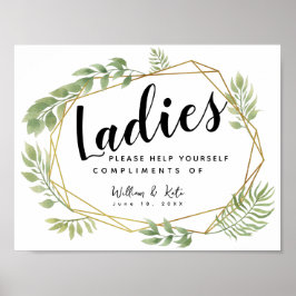 レディーストイレの看板 – トイレタリーバスケットのクリスタル ポスター