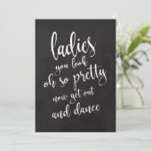 レディーストイレ お手頃な黒板ウェディングサイン 招待状 (スタンド正面)