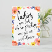 レディーストイレ お手頃価格の花柄結婚式看板 (スタンド正面)