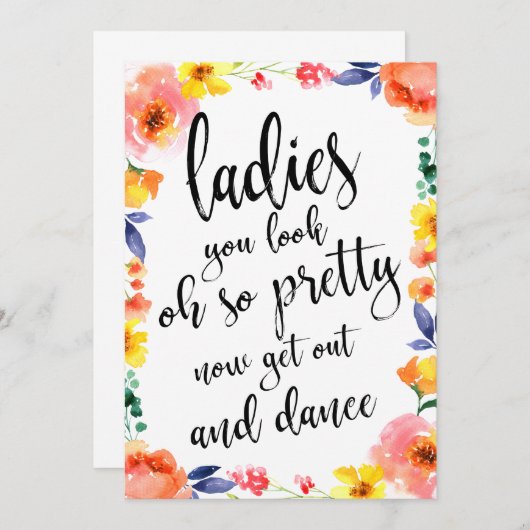 レディーストイレ お手頃価格の花柄結婚式看板 (正面/裏面)