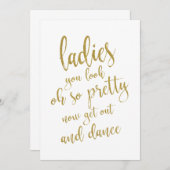 レディーストイレ ゴールド お手頃 ウェディングサイン 招待状 (正面/裏面)