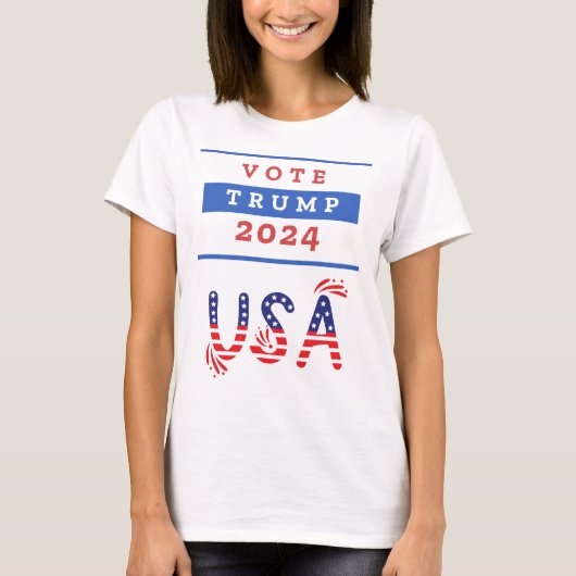 レディーストランプUSA 2024白 Tシャツ (正面)