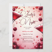 レディースナイトさくらんぼ&カクテルガレンティーヌ 招待状 (正面)