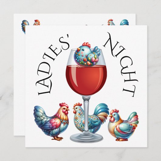 レディースナイトなど　ご招待 招待状 (正面/裏面)