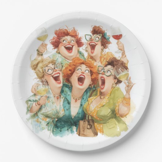 レディースナイトの笑い ペーパープレート (正面)