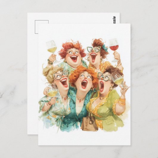 レディースナイトの笑い ポストカード (正面/裏面)