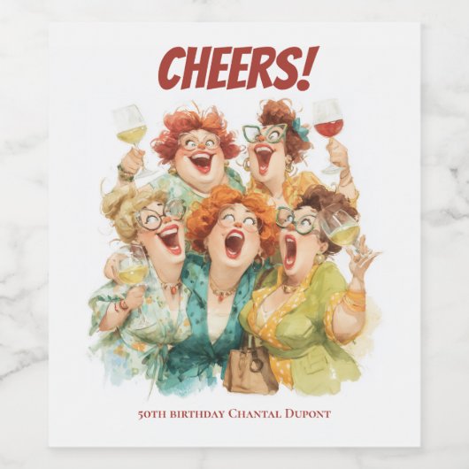 レディースナイトの笑い ワインラベル (シングルラベル)