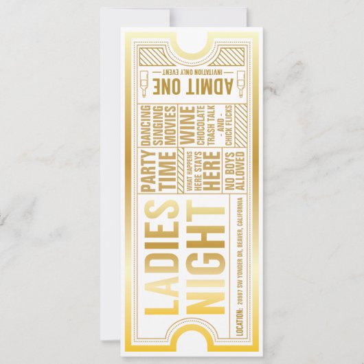 レディースナイト オーダーメイド 招待状 (正面)