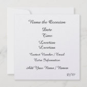 レディースナイト/任意の大事な行事- SRF 招待状 (裏面)