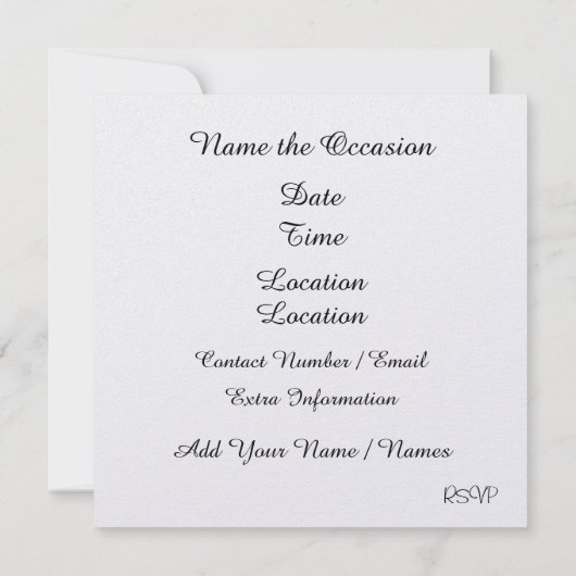 レディースナイト/任意の大事な行事- SRF 招待状 (裏面)