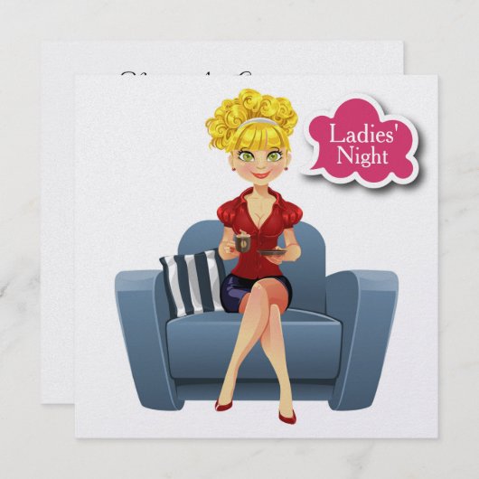 レディースナイト/任意の大事な行事- SRF 招待状 (正面/裏面)