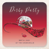 レディースハットダービーパーティー スクエアペーパーコースター (正面)