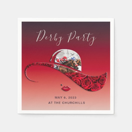 レディースハットダービーパーティー スタンダードカクテルナプキン (正面)