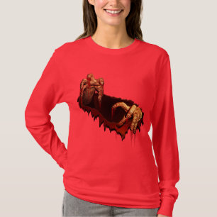 レディースハロウィーンシャツホラーゾンビ完全に死んでいなシャツ Tシャツ