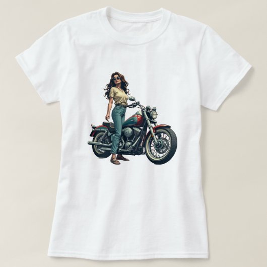レディースバイカー Tシャツ (デザイン正面)