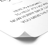 レディースバスケットエレガントなウェディングサイン ポスター (角)