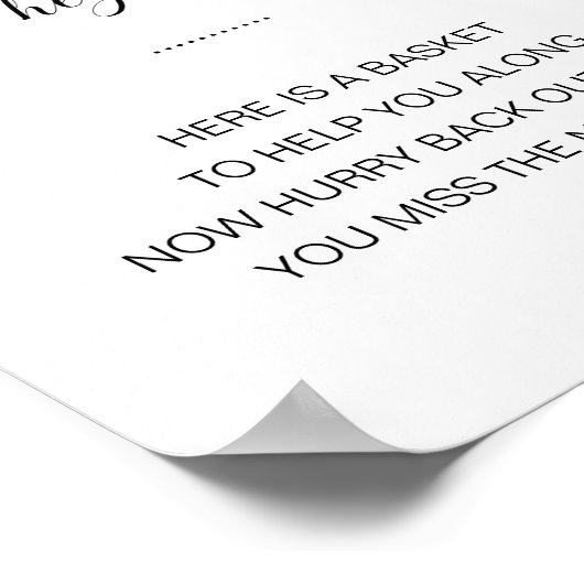 レディースバスケットエレガントなウェディングサイン ポスター (角)