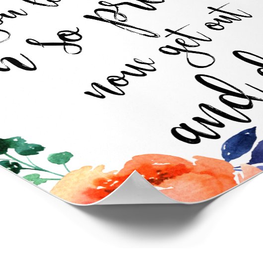 レディースバスルームフローラ8結婚x10のサイン ポスター (角)