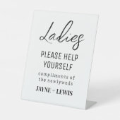 レディースバスルームミニマルウェディングコンテンポラリーパーティー 台座サイン (正面)