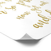 レディースバスルーム金ゴールドグリッター8結婚x10のサイン ポスター (角)