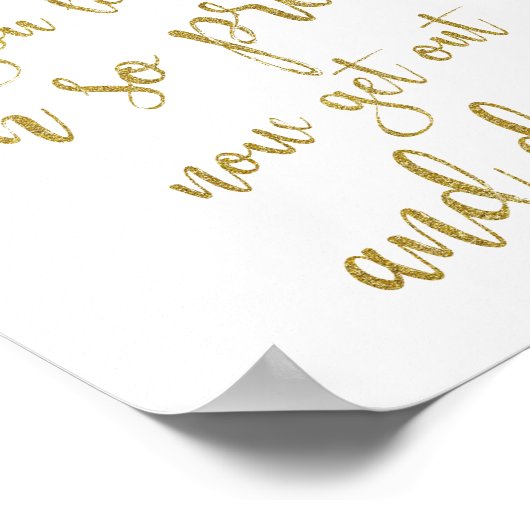 レディースバスルーム金ゴールドグリッター8結婚x10のサイン ポスター (角)