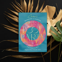 レディースバチェロレッテウィークエンドプールパーティー 箔招待状