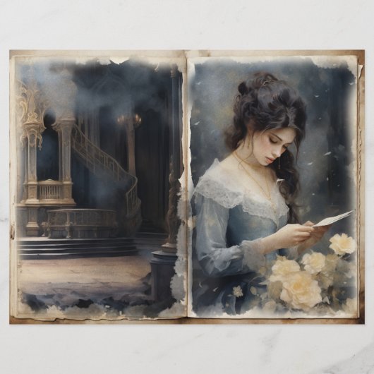 レディースバルコニービクトリアンブルージャンクジャーナルページ (裏面)