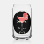 レディースバー彼女は飲み物用品セットを流す ガラス缶 (正面)