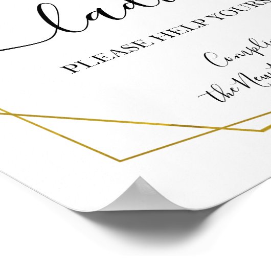 レディースパウダールームウェディングレセプショングリーンの看板 ポスター (角)