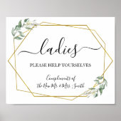 レディースパウダールームウェディングレセプショングリーンの看板 ポスター (正面)