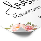 レディースパウダールームウェディングレセプションサイン ポスター (角)