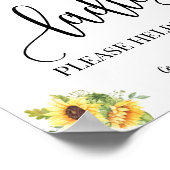 レディースパウダールームウェディングレセプションヒマワリ ポスター (角)