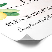 レディースパウダールーム 結婚式 披露宴 レモン ピンク ポスター (角)