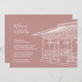 レディースパビリオン セントラルパーク ニューヨーク 結婚式 招待状 (正面/裏面)