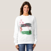 レディースパレスチナの希望と愛のスウェットシャツ スウェットシャツ (正面フル)