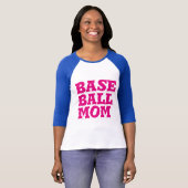 レディースパーソナライズな野球のお母さん3/4の袖ジャージー Tシャツ (正面フル)